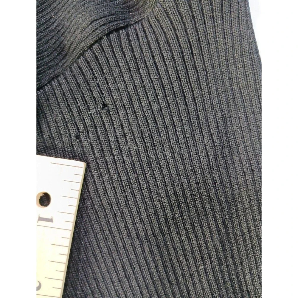 Saint Laurent Vintage Lambswool Roll Tab Turtle Neck ‎ Black Sweater sz 40 - Picture 13 of 14